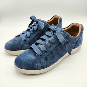 Aetrex Courtney women's Blue Suede Leather Casual Lace Up Sneakers Shoes